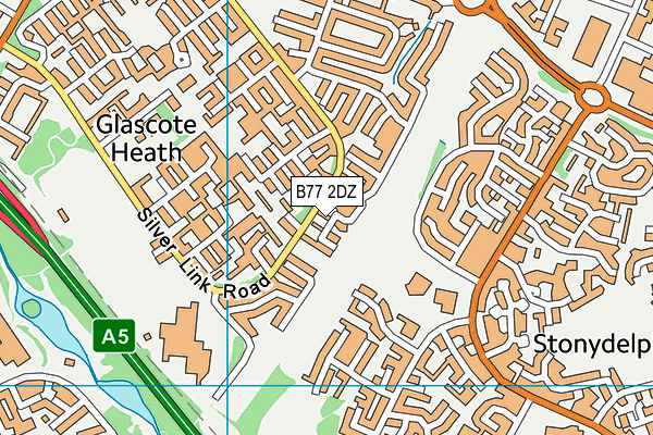 B77 2DZ map - OS VectorMap District (Ordnance Survey)