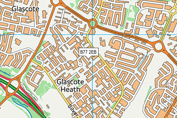 B77 2EB map - OS VectorMap District (Ordnance Survey)