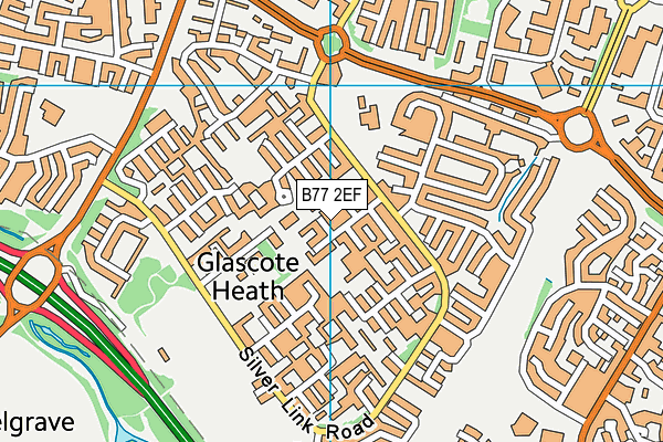 B77 2EF map - OS VectorMap District (Ordnance Survey)
