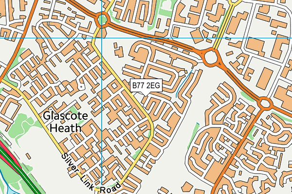 B77 2EG map - OS VectorMap District (Ordnance Survey)