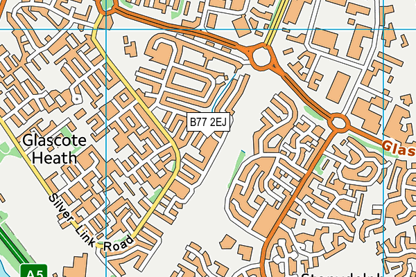 B77 2EJ map - OS VectorMap District (Ordnance Survey)