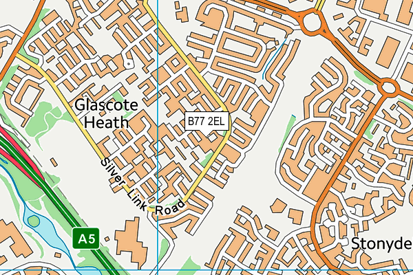 B77 2EL map - OS VectorMap District (Ordnance Survey)