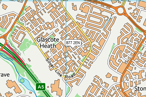 B77 2EN map - OS VectorMap District (Ordnance Survey)