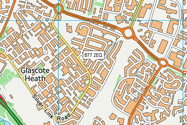 B77 2EQ map - OS VectorMap District (Ordnance Survey)