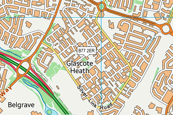 B77 2ER map - OS VectorMap District (Ordnance Survey)