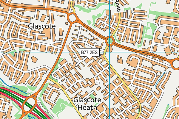 B77 2ES map - OS VectorMap District (Ordnance Survey)