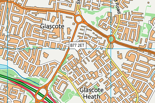 B77 2ET map - OS VectorMap District (Ordnance Survey)