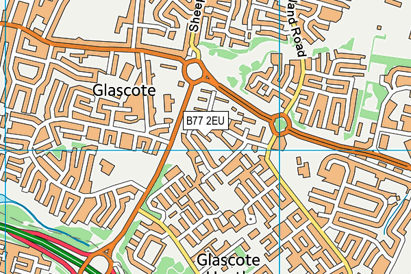 B77 2EU map - OS VectorMap District (Ordnance Survey)