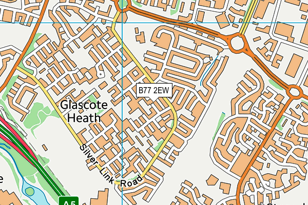 B77 2EW map - OS VectorMap District (Ordnance Survey)