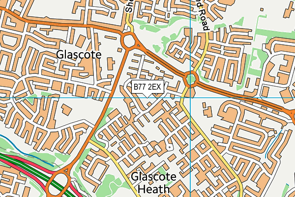 B77 2EX map - OS VectorMap District (Ordnance Survey)