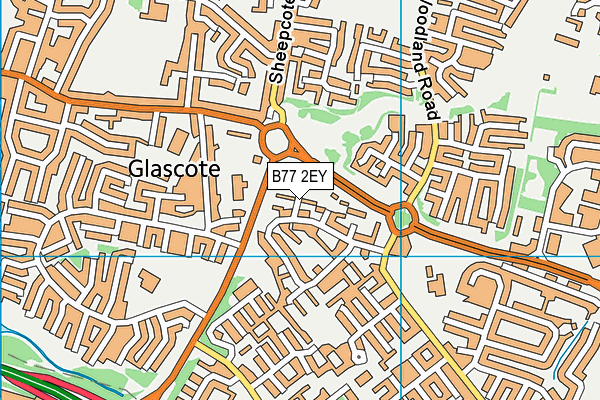 B77 2EY map - OS VectorMap District (Ordnance Survey)