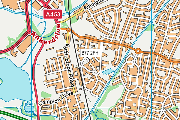 B77 2FH map - OS VectorMap District (Ordnance Survey)