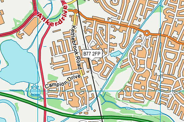 B77 2FP map - OS VectorMap District (Ordnance Survey)