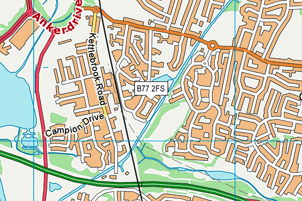 B77 2FS map - OS VectorMap District (Ordnance Survey)