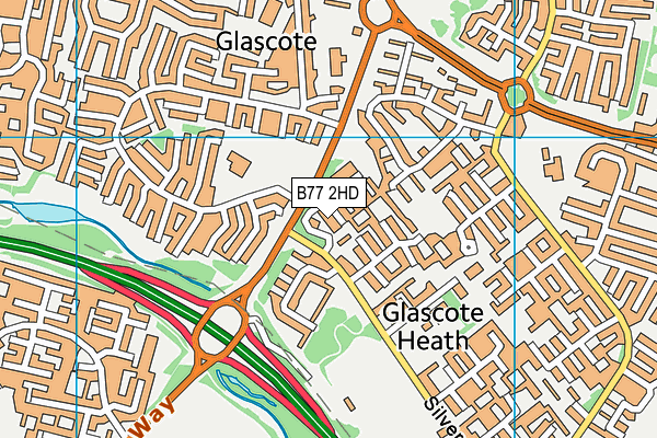 B77 2HD map - OS VectorMap District (Ordnance Survey)