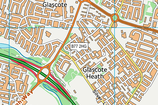 B77 2HG map - OS VectorMap District (Ordnance Survey)