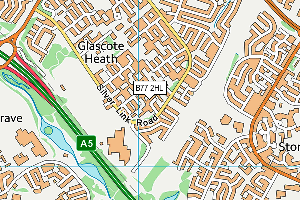 B77 2HL map - OS VectorMap District (Ordnance Survey)