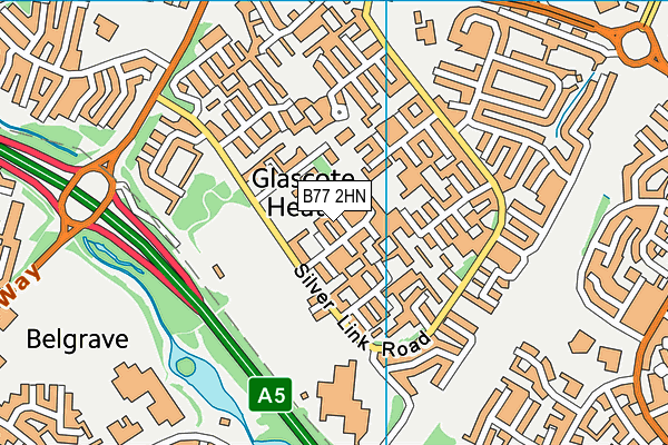 B77 2HN map - OS VectorMap District (Ordnance Survey)