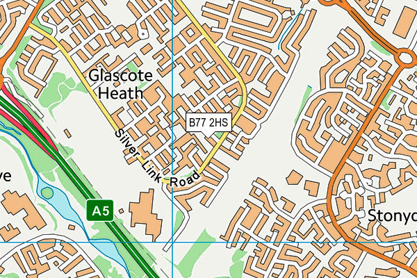 B77 2HS map - OS VectorMap District (Ordnance Survey)