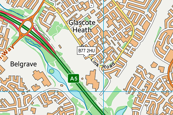 B77 2HU map - OS VectorMap District (Ordnance Survey)