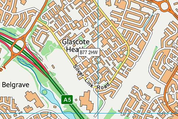 B77 2HW map - OS VectorMap District (Ordnance Survey)