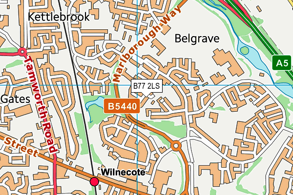 B77 2LS map - OS VectorMap District (Ordnance Survey)