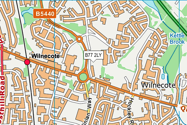 B77 2LY map - OS VectorMap District (Ordnance Survey)