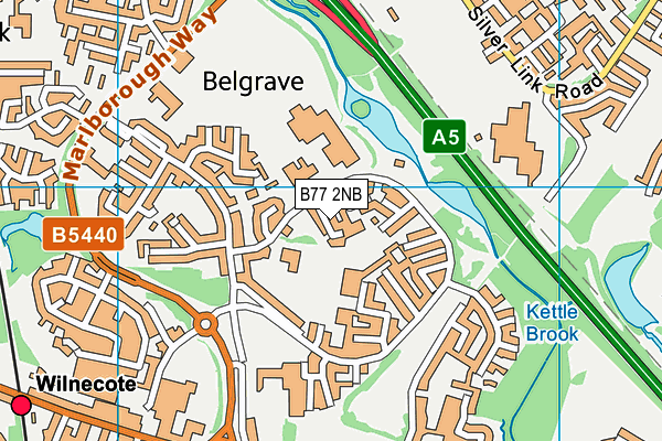 B77 2NB map - OS VectorMap District (Ordnance Survey)