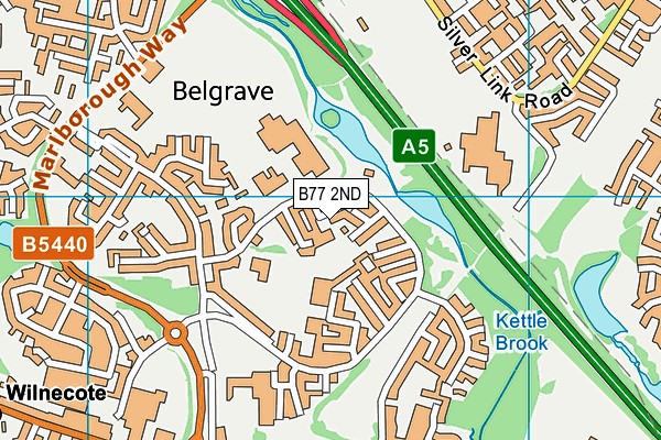 B77 2ND map - OS VectorMap District (Ordnance Survey)