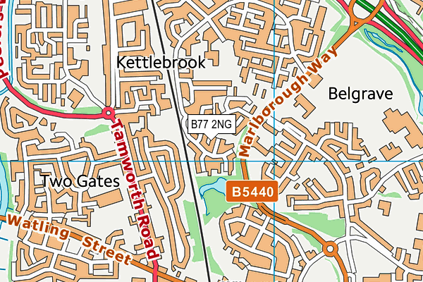 B77 2NG map - OS VectorMap District (Ordnance Survey)