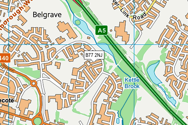 B77 2NJ map - OS VectorMap District (Ordnance Survey)