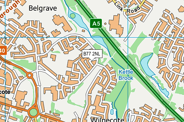 B77 2NL map - OS VectorMap District (Ordnance Survey)