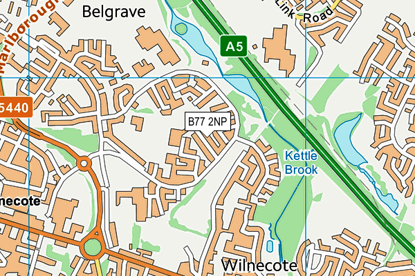 B77 2NP map - OS VectorMap District (Ordnance Survey)