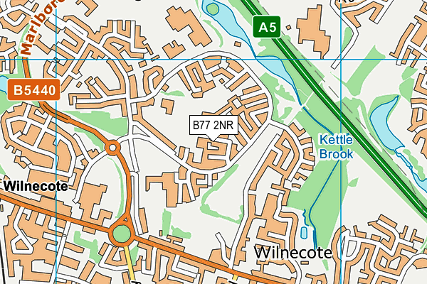 B77 2NR map - OS VectorMap District (Ordnance Survey)