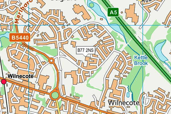B77 2NS map - OS VectorMap District (Ordnance Survey)