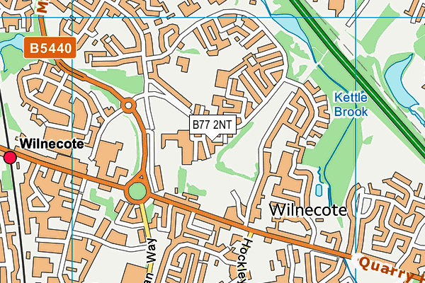 B77 2NT map - OS VectorMap District (Ordnance Survey)