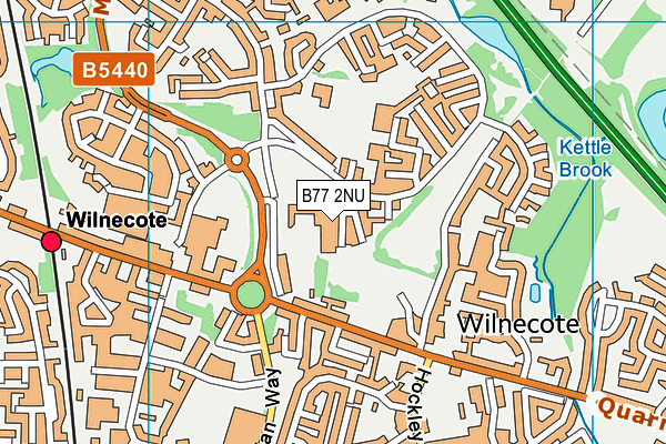 B77 2NU map - OS VectorMap District (Ordnance Survey)