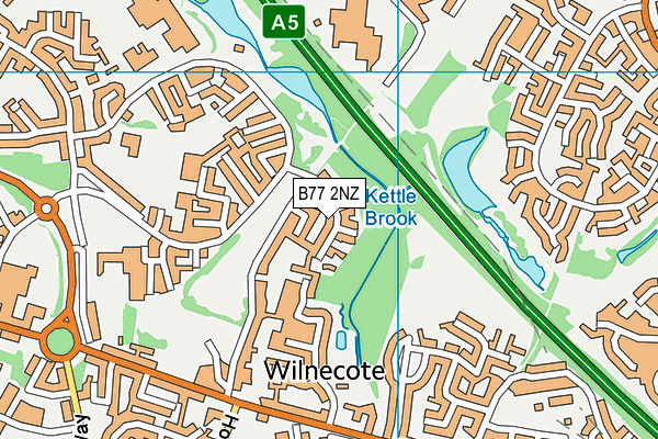 B77 2NZ map - OS VectorMap District (Ordnance Survey)