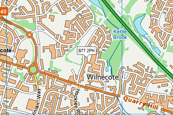 B77 2PH map - OS VectorMap District (Ordnance Survey)