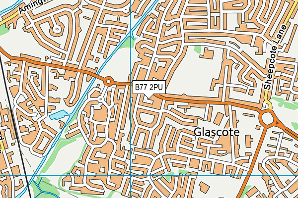 B77 2PU map - OS VectorMap District (Ordnance Survey)