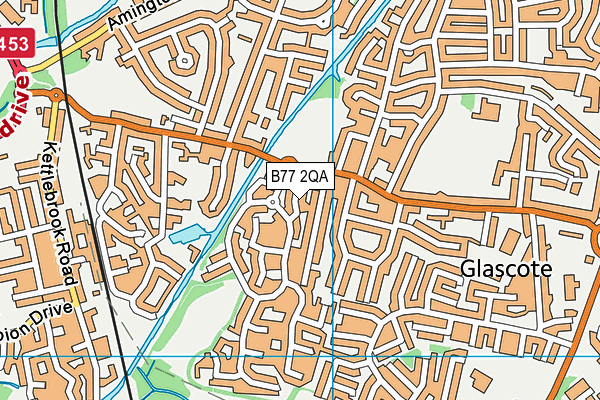 B77 2QA map - OS VectorMap District (Ordnance Survey)