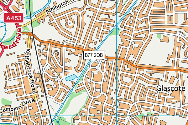 B77 2QB map - OS VectorMap District (Ordnance Survey)