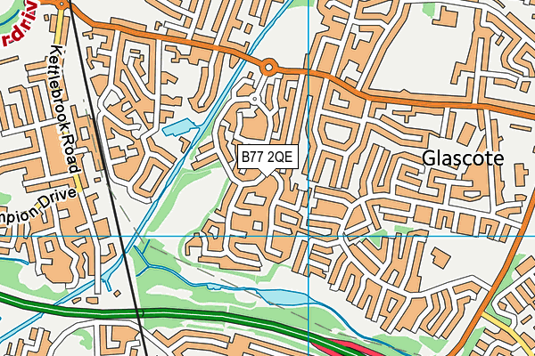 B77 2QE map - OS VectorMap District (Ordnance Survey)