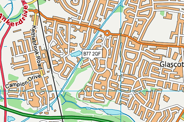 B77 2QF map - OS VectorMap District (Ordnance Survey)