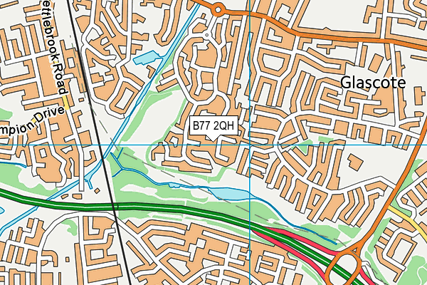 B77 2QH map - OS VectorMap District (Ordnance Survey)