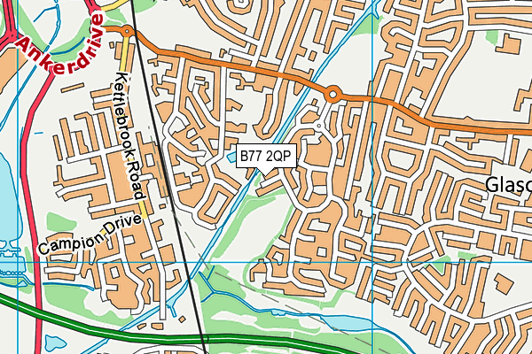 B77 2QP map - OS VectorMap District (Ordnance Survey)