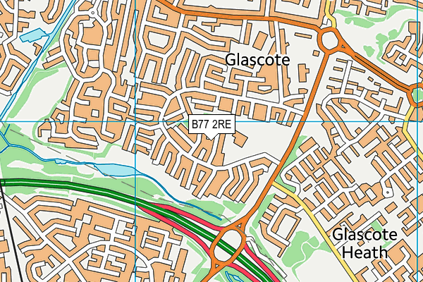 B77 2RE map - OS VectorMap District (Ordnance Survey)