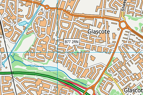 B77 2RN map - OS VectorMap District (Ordnance Survey)