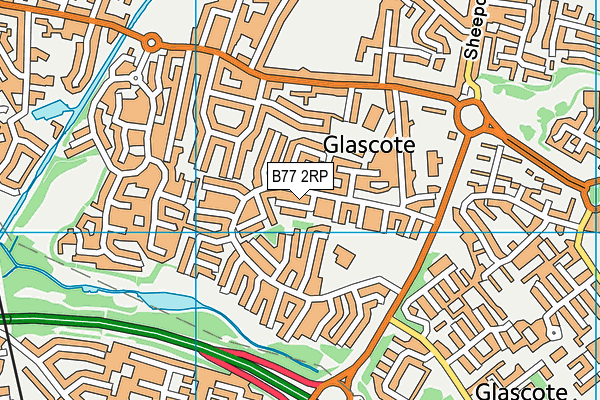 B77 2RP map - OS VectorMap District (Ordnance Survey)