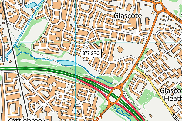 B77 2RQ map - OS VectorMap District (Ordnance Survey)